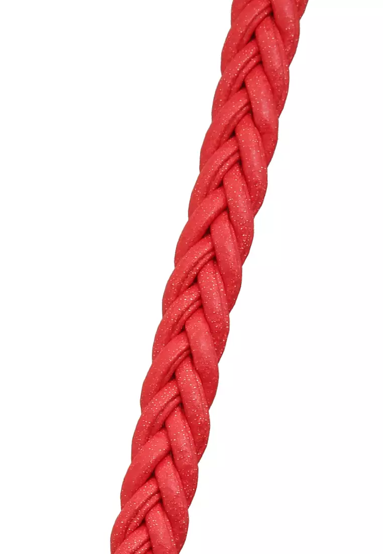 Imani Aksesoris Fashion Wanita Ikat Pinggang Model Kepang Casual Belt Slim Design Material Leather ORIGINAL - Red