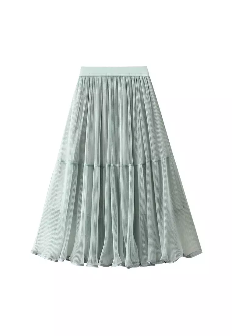 High waisted outlet pleated skirt 90