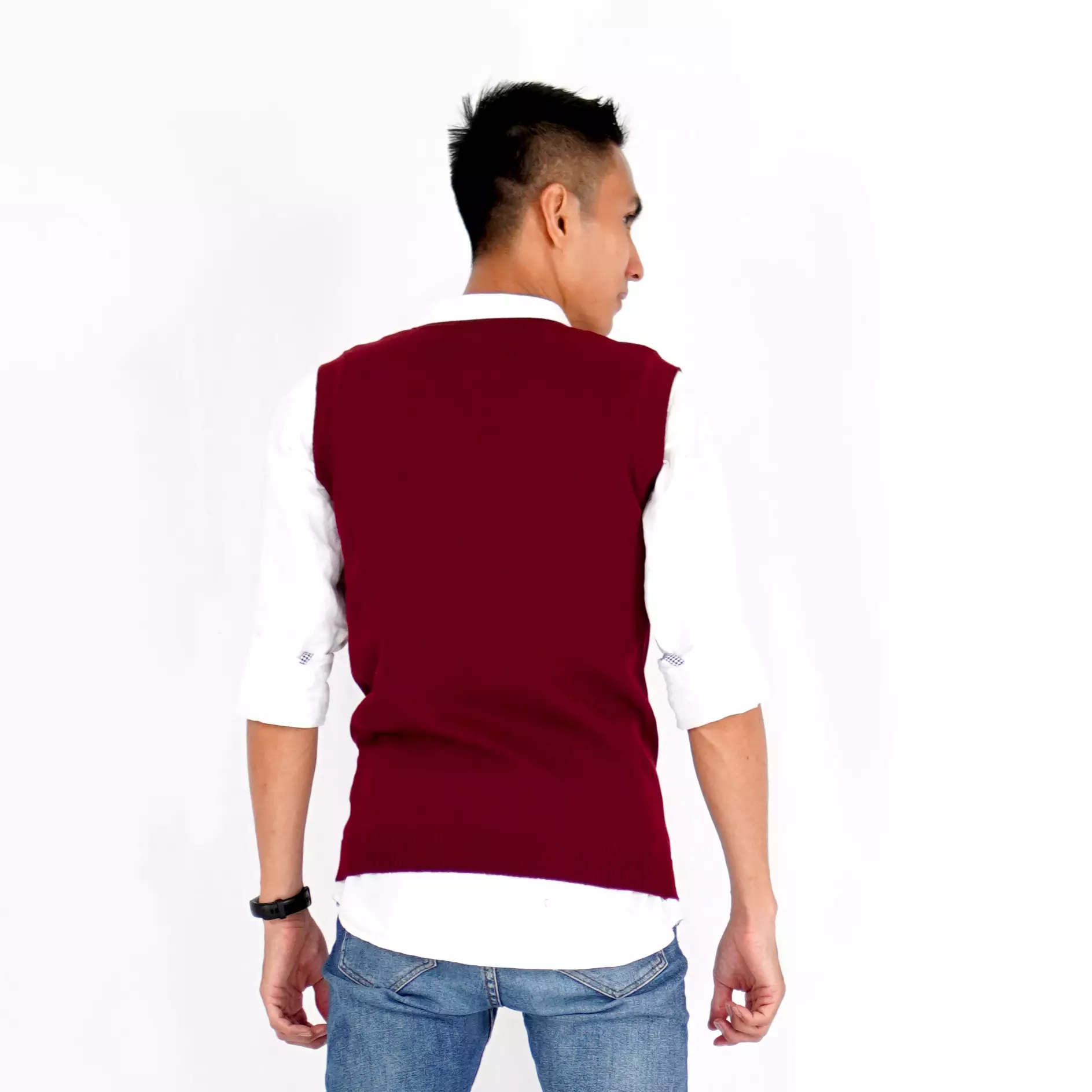 Rompi Rajut Pria Polos / Basic Knit Vest Rompi Seragam / Rompi Polos
