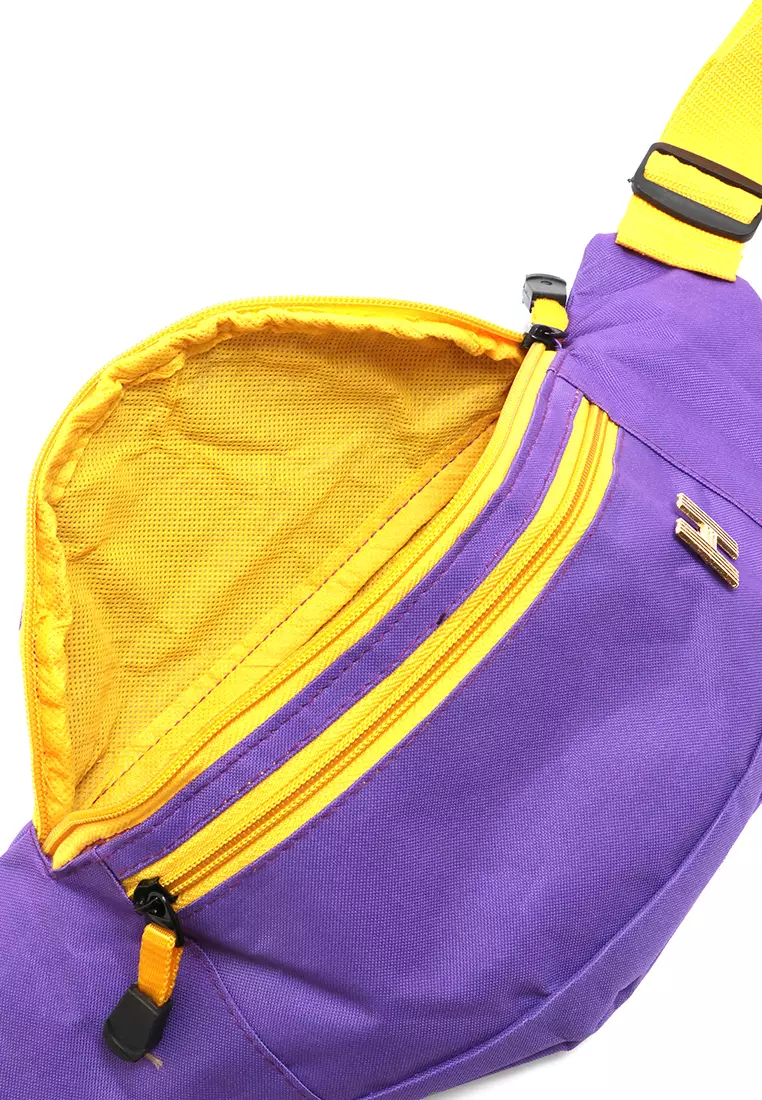 Noice Waisbag unisex Plain Casual Fashion Style Sport Large Storage Material Polyster ORIGINAL - Purple