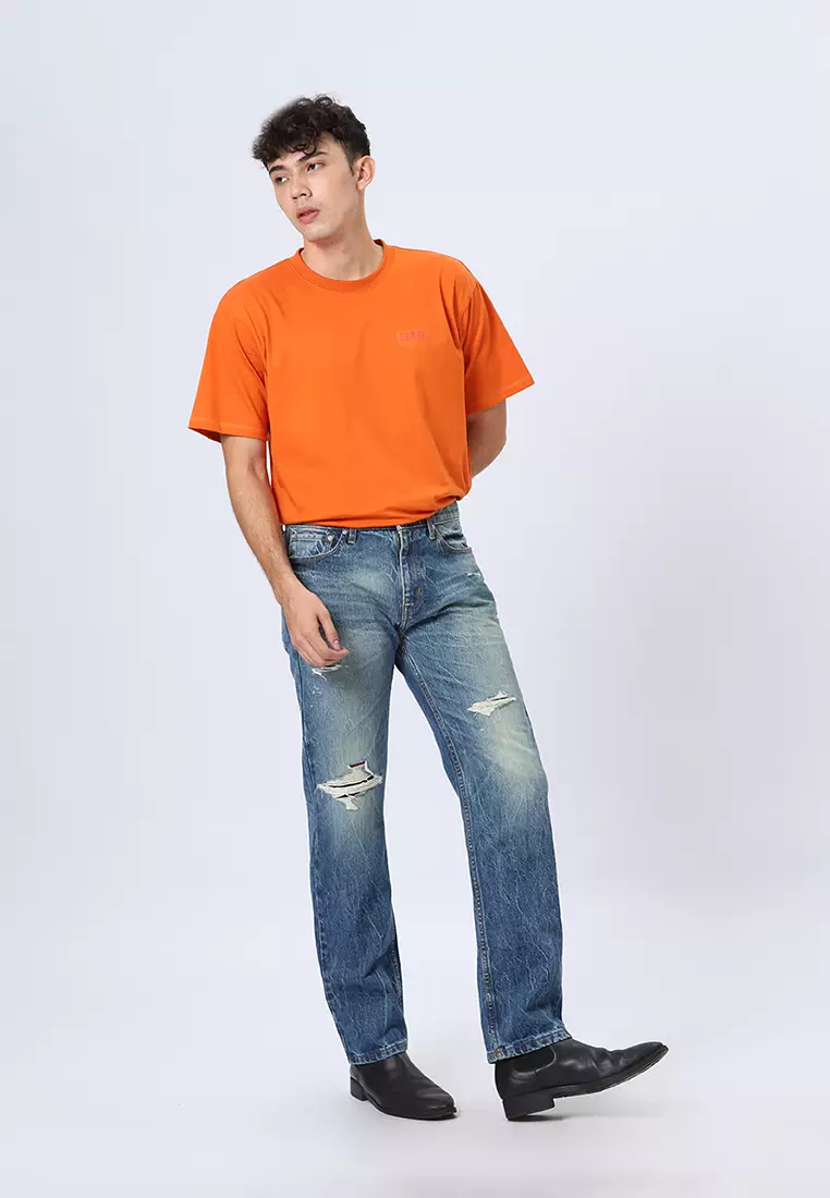 801 Reguler Fit Handcrafted Jeans BLUE PATCHES - Celana Panjang Denim Pria