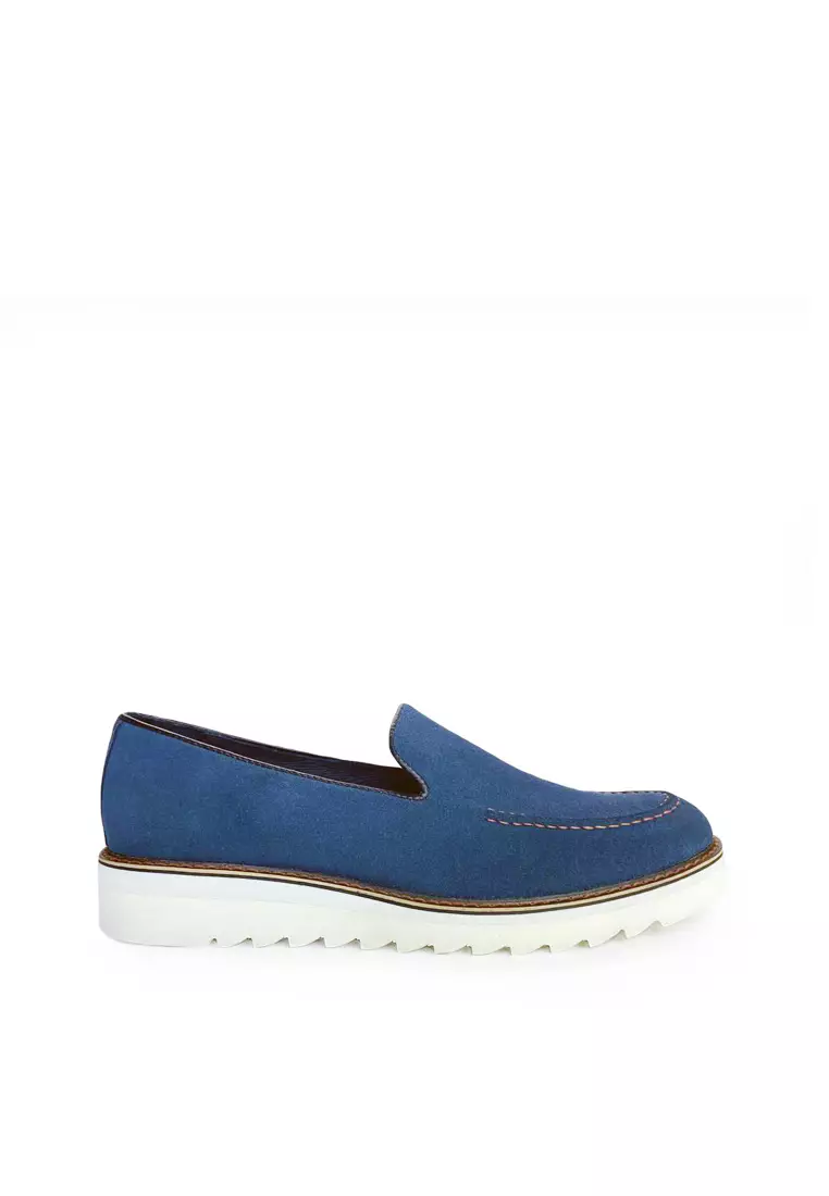 Discount on Bristol Shoes  shoes - SKU: Luther Blue Suede Loafers