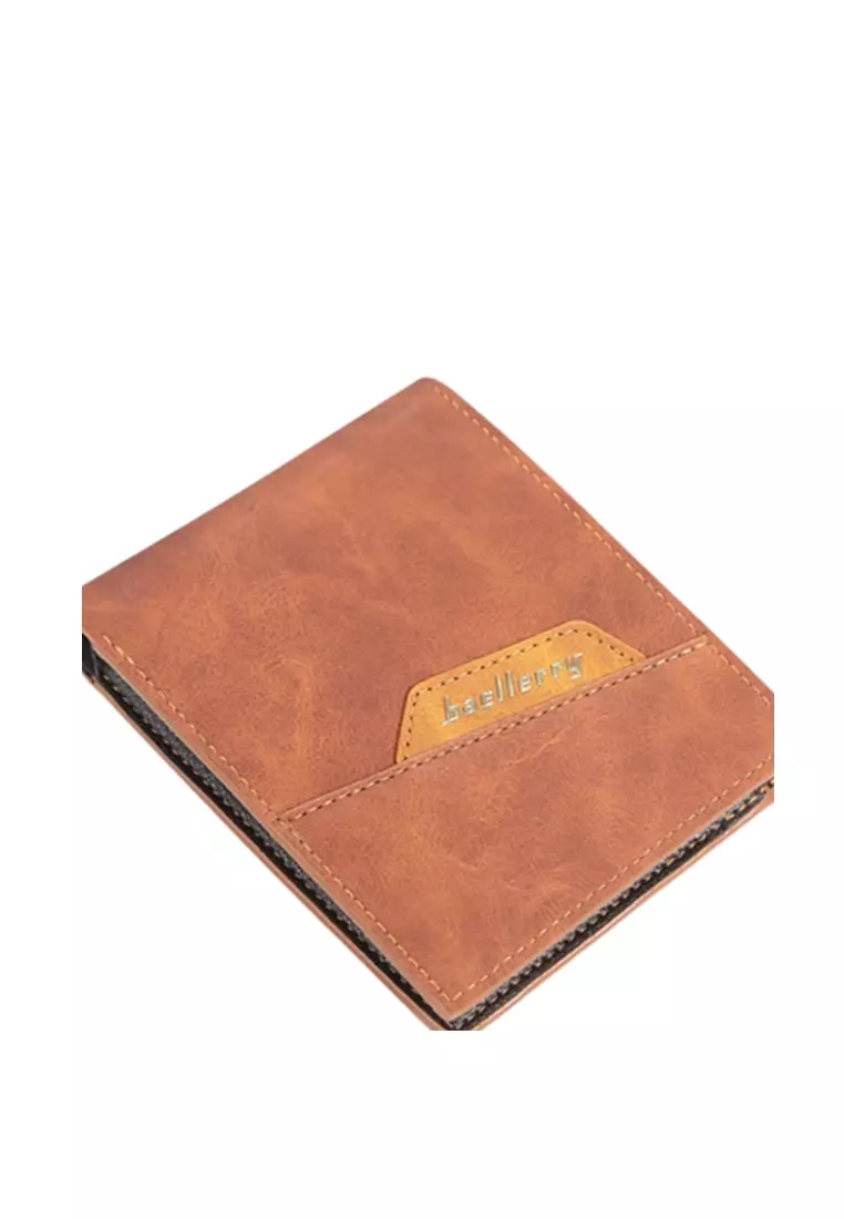 Dompet Lipat Pria Motif Polos Modern Kulit PU Leather Quality Premium ORIGINAL