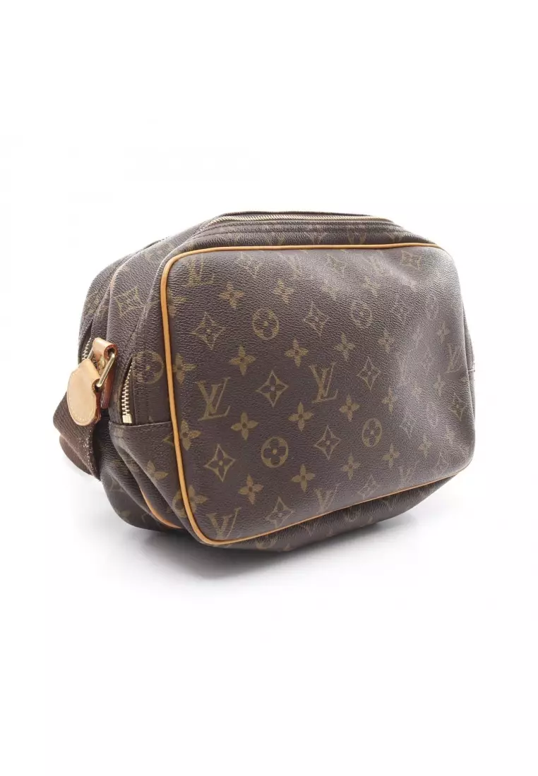 Pre-Loved Louis Vuitton Reporter PM monogram Shoulder bag PVC leather Brown