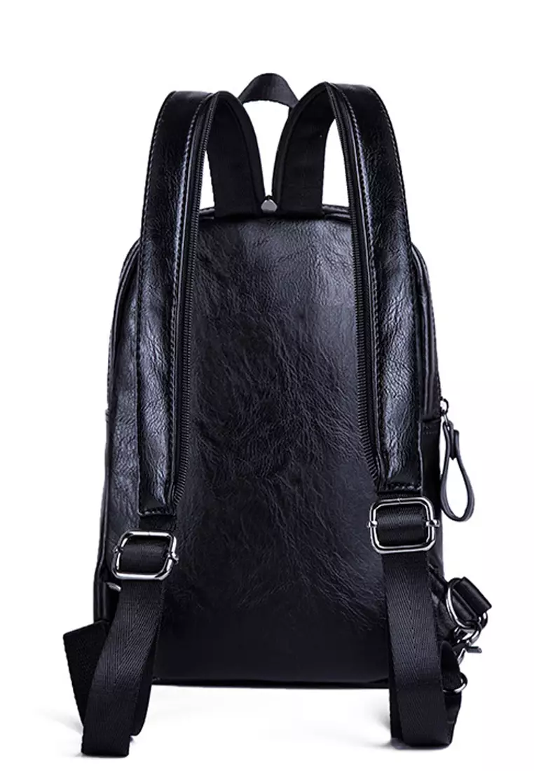 Functional Faux Leather Backpack ET6982