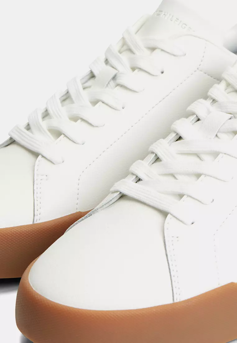 Logo Court Trainers With Leather - Th Mainline