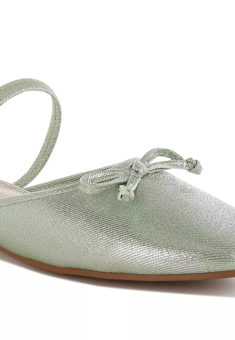 Green Glitter Ballet Mules