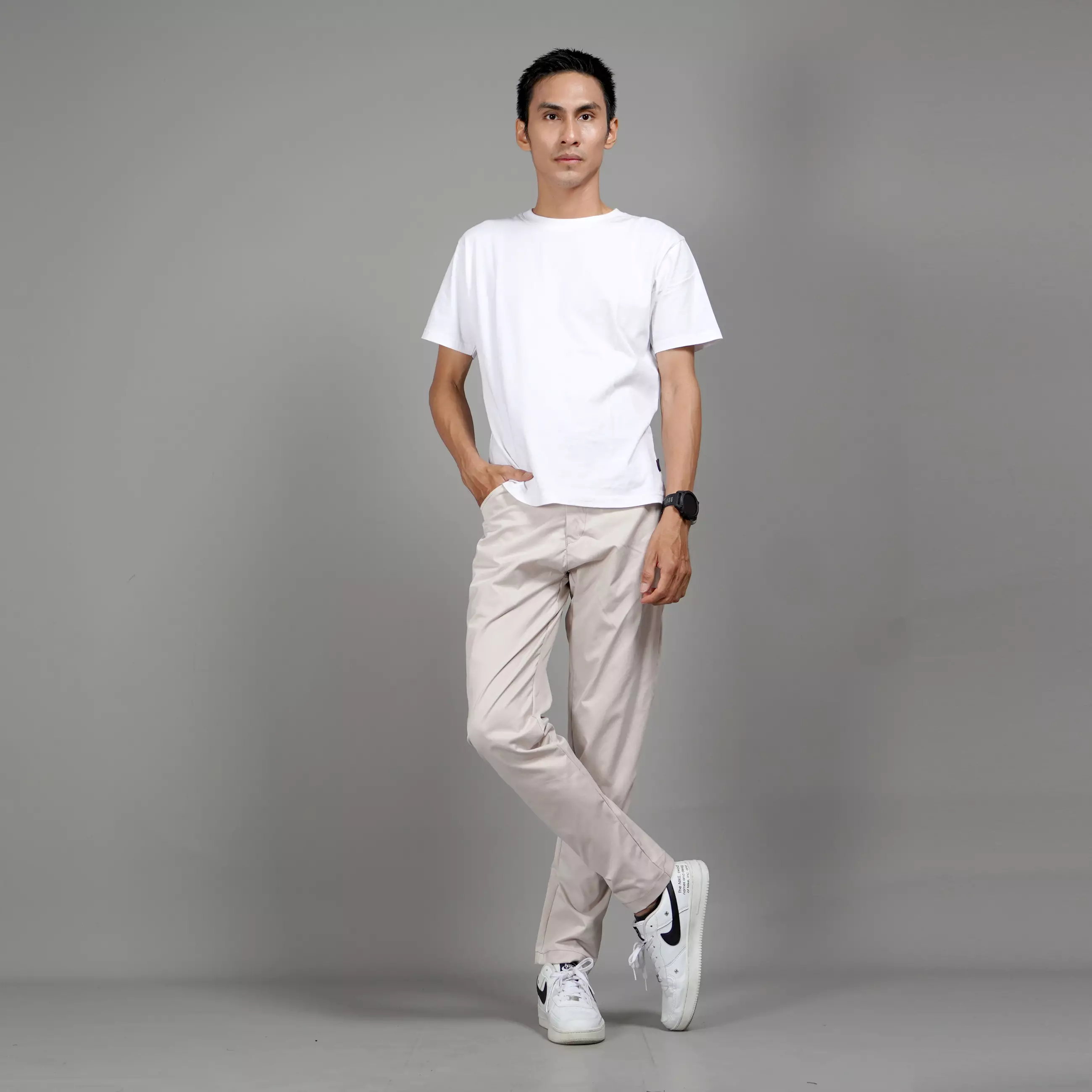  JEFAN Celana Chino Celana Casual Pria Chinos Pants - KREM