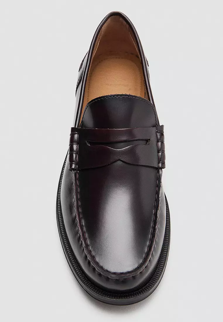 Aged-Leather Loafers