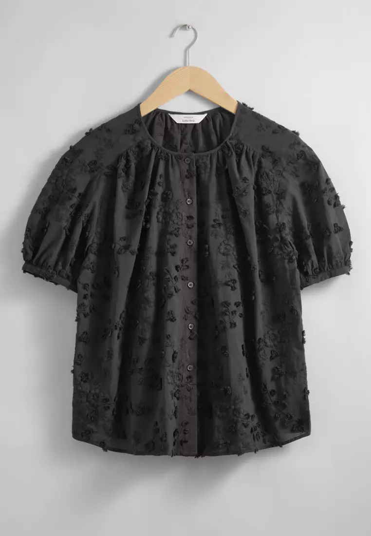 Oversized Puff-Sleeve Blouse