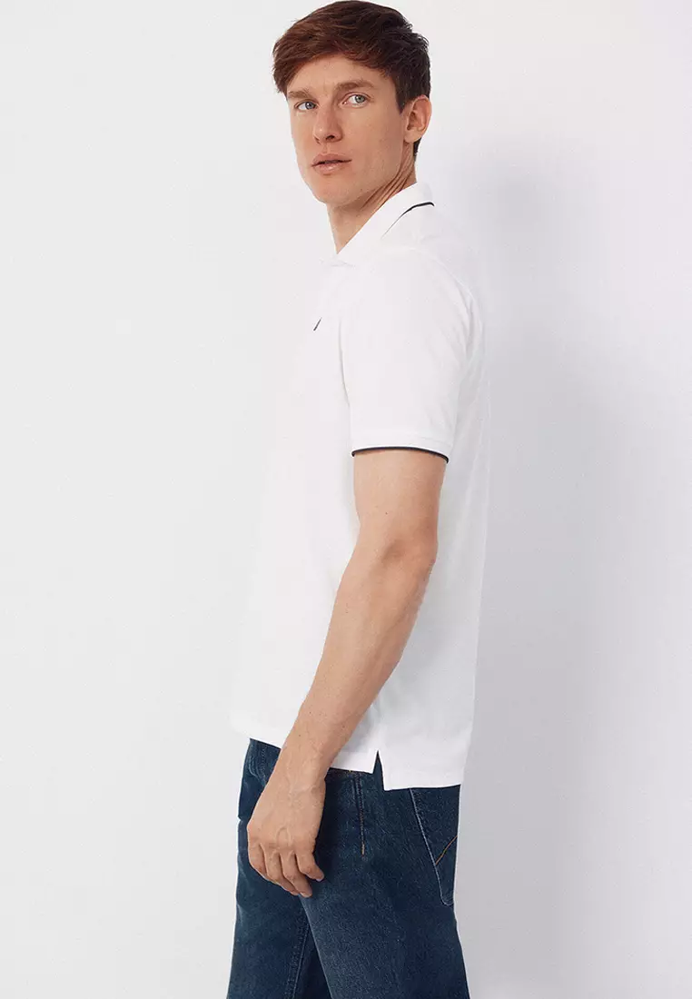 Coolmax® jacquard collar polo shirt