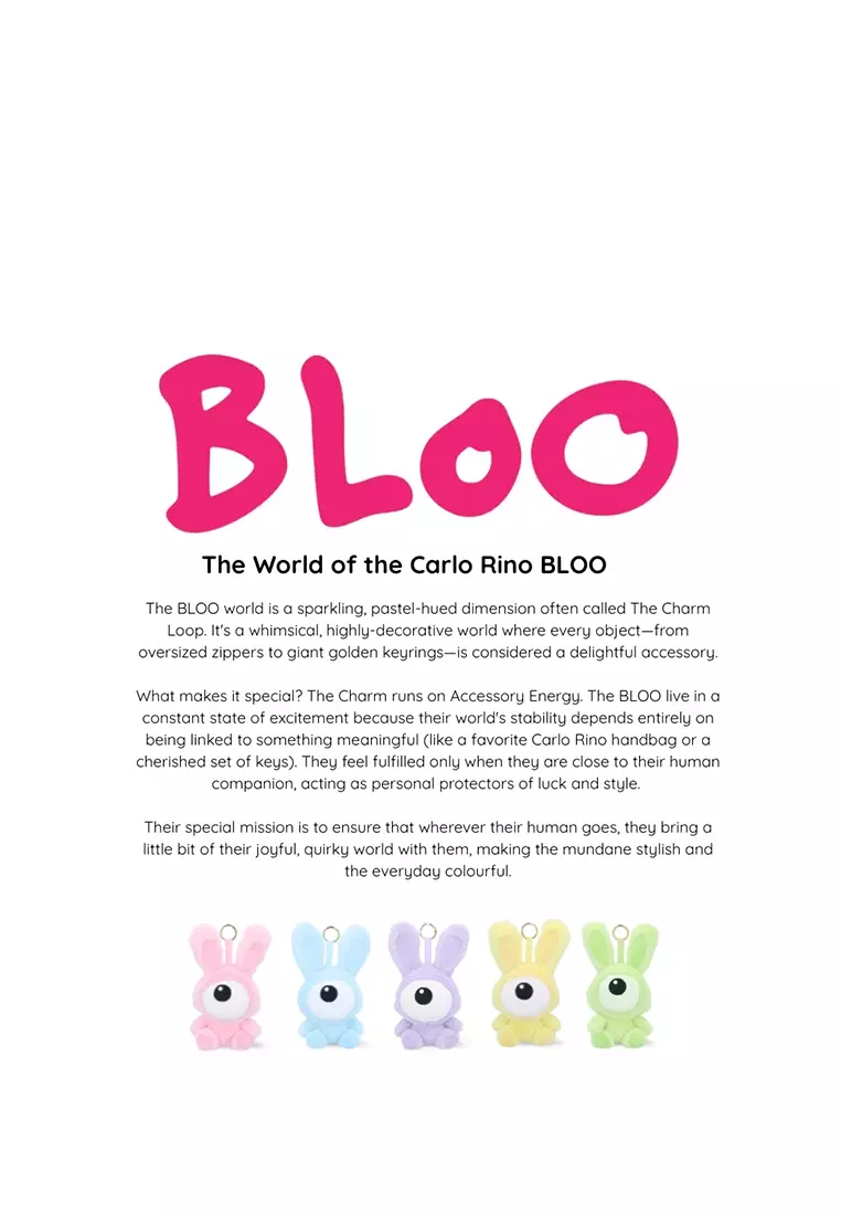 Bloo Plushie Bag Charm - Light Pink