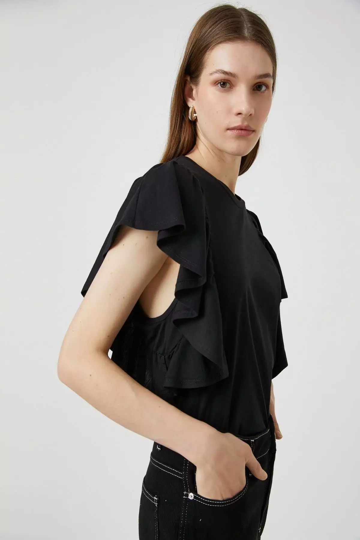 Ruffled Sleeves Top