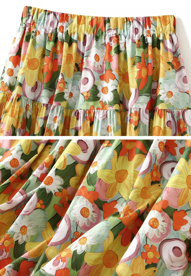 Oil Print A-line Skirt AF2302