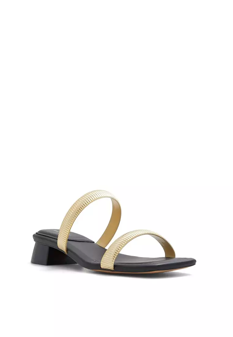 Aldo black and gold hotsell sandals