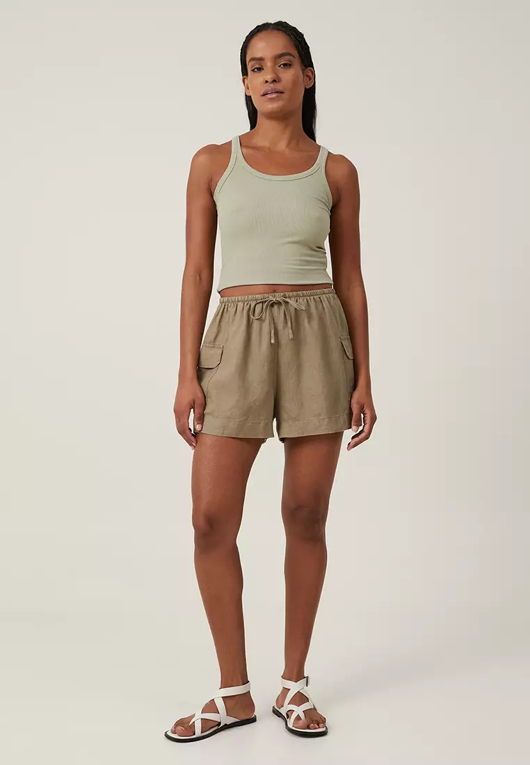 Linen cargo shorts sales womens