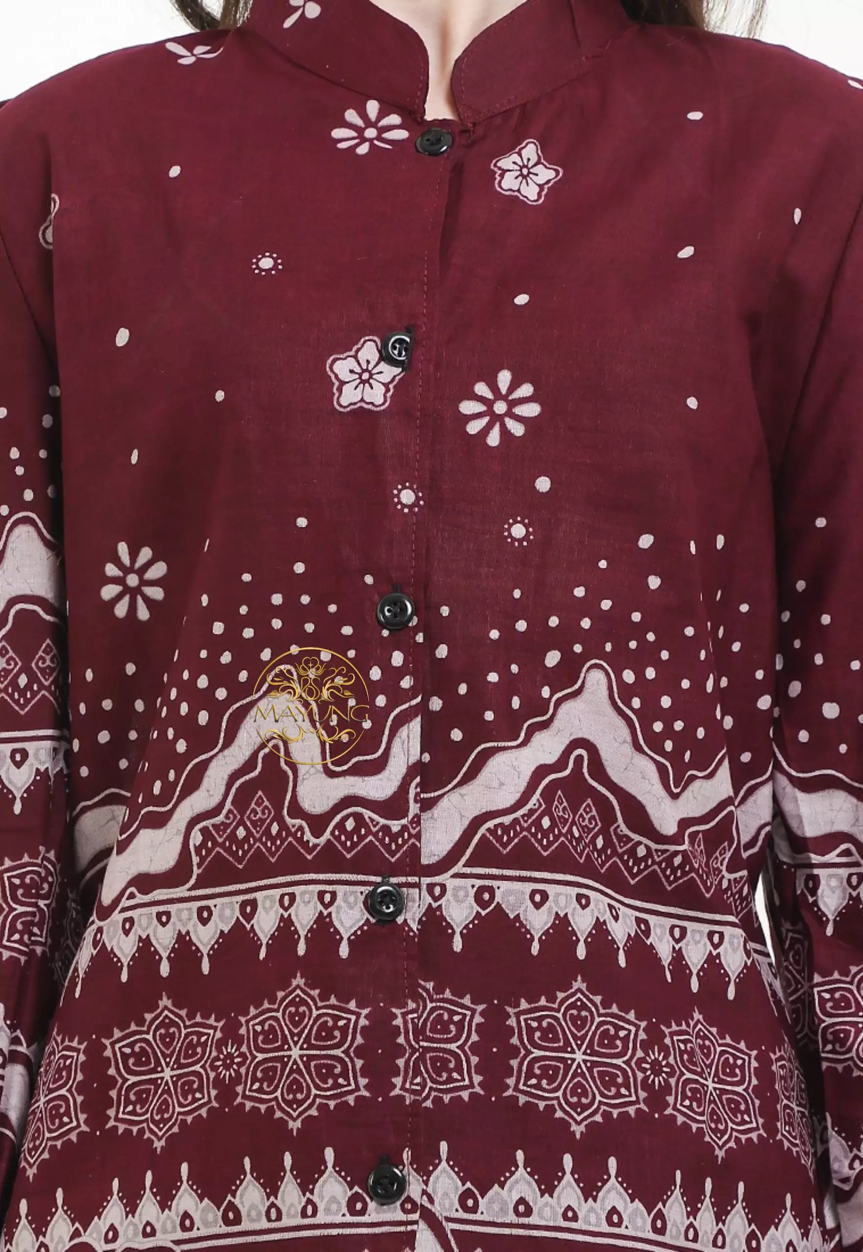 Tunik Batik Waveraya Burgundy Premium NLN
