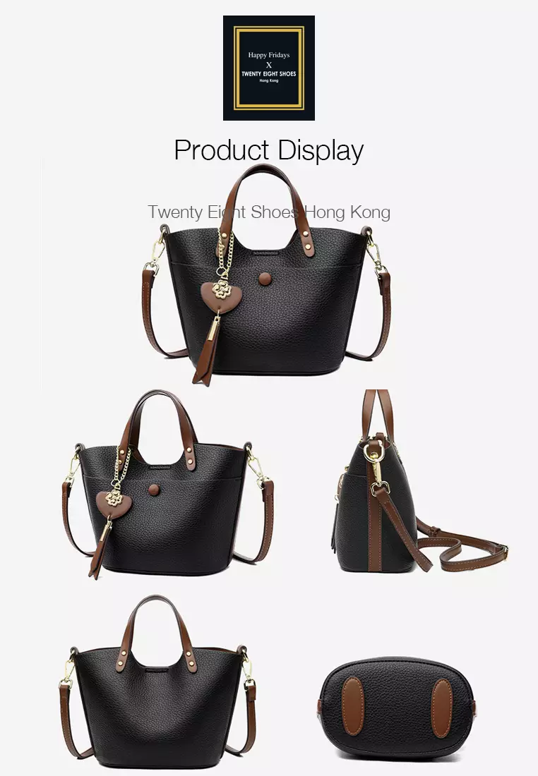 Color Matching Faux Leather Three-Way Bucket Bag JW HD-2814