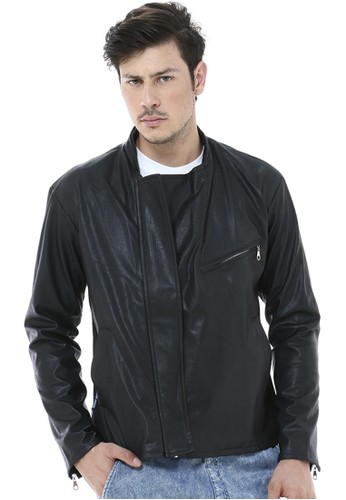 Crows Denim - Leather Black Bikers Style Jacket