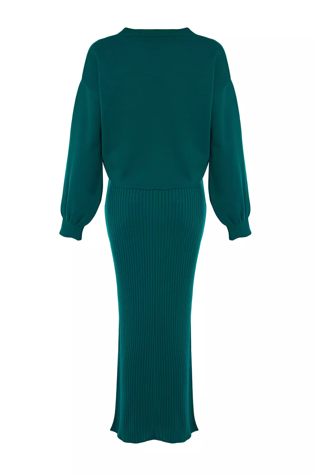 Green Midi Knitted Sweater-Dress Set TWOAW25EL00060