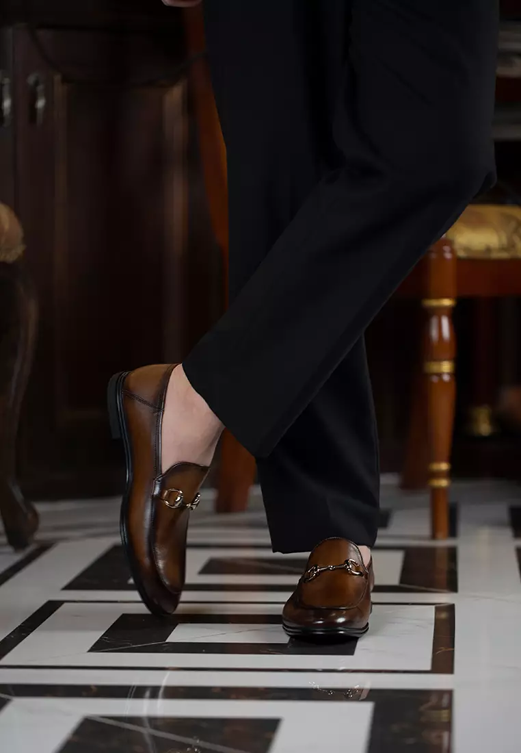 High-end Grain Leather Horsebit Loafers BL658-1