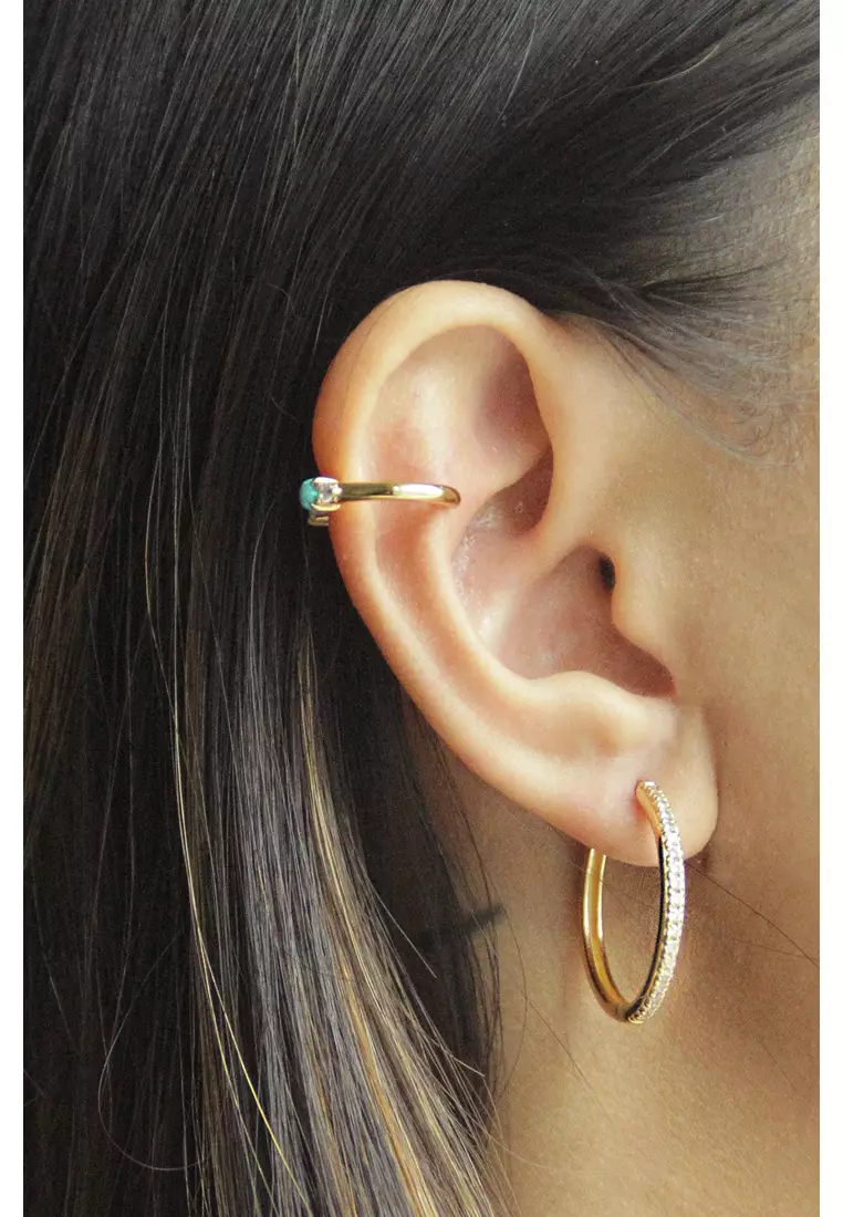  Vermeil Eternal Crystal Hoops - 24mm 