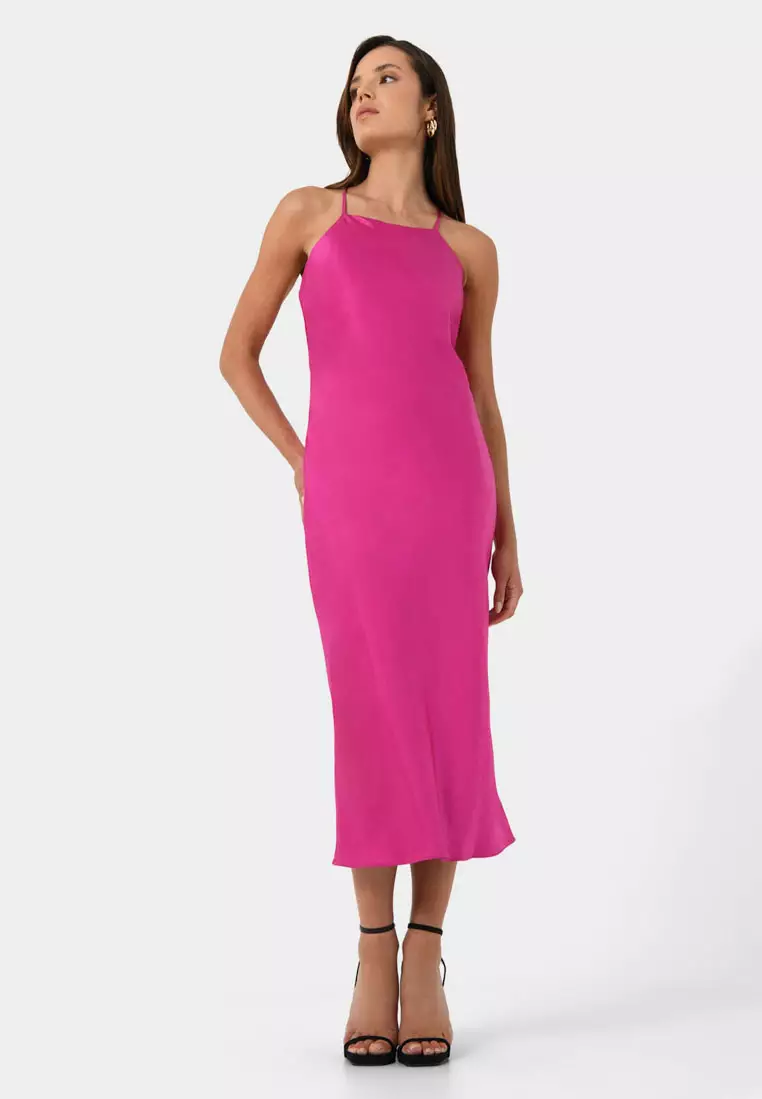 Samaya Satin Midi Dress