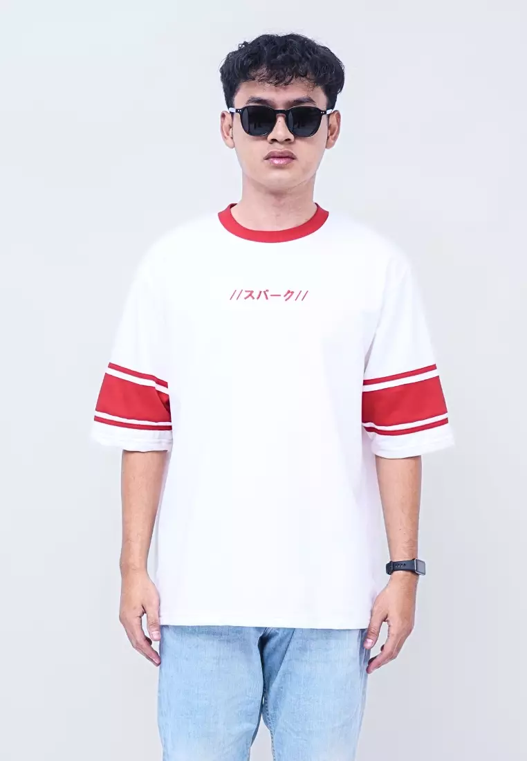 Ryusei Kaos Pria Boxy Oversize Eighty CMB Red