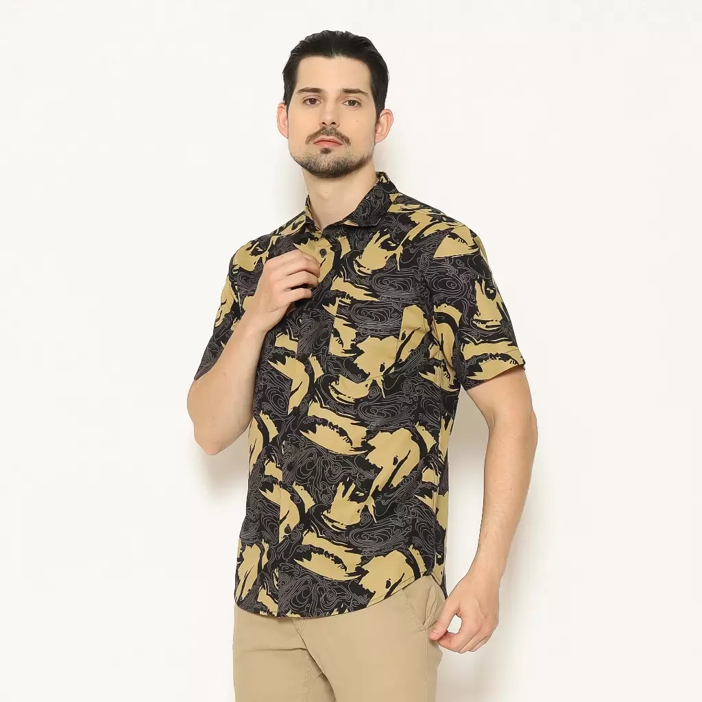 AMK Kemeja Pria Lengan Pendek SHP Basel S/S Black