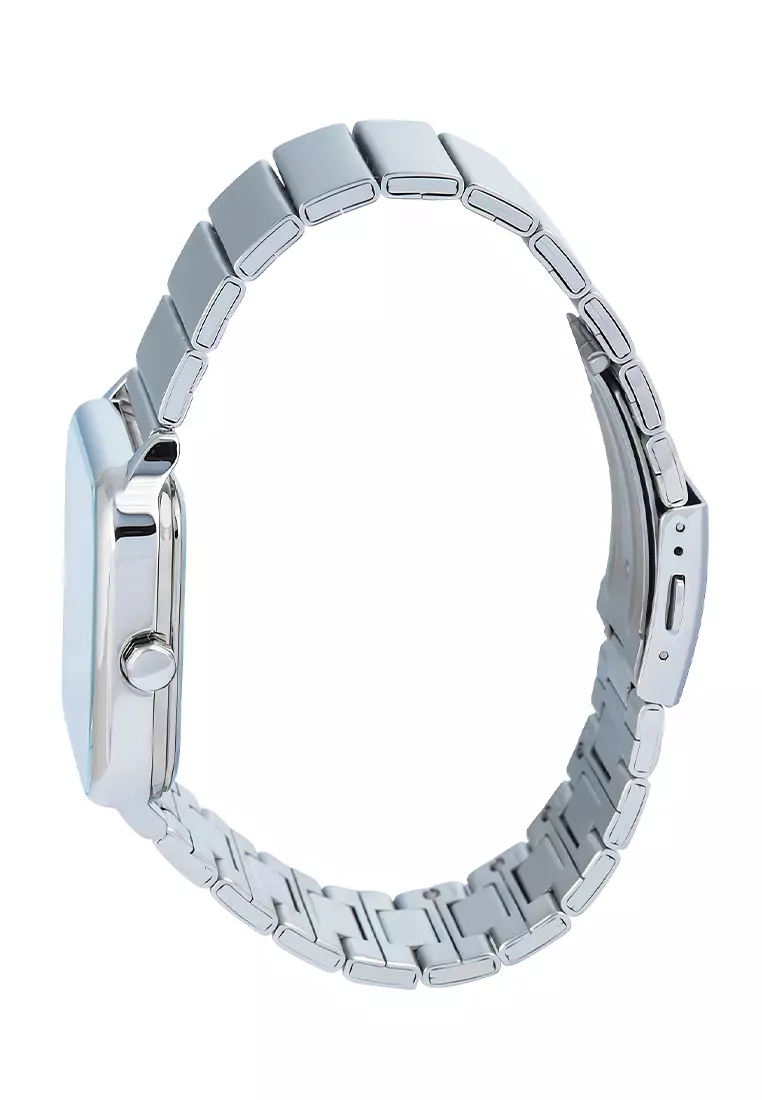 CASIO to the Moon and Back Series MTP-M305D-2AV Jam Tangan Analog Pria - Light Blue Dial Silver Stainless Steel