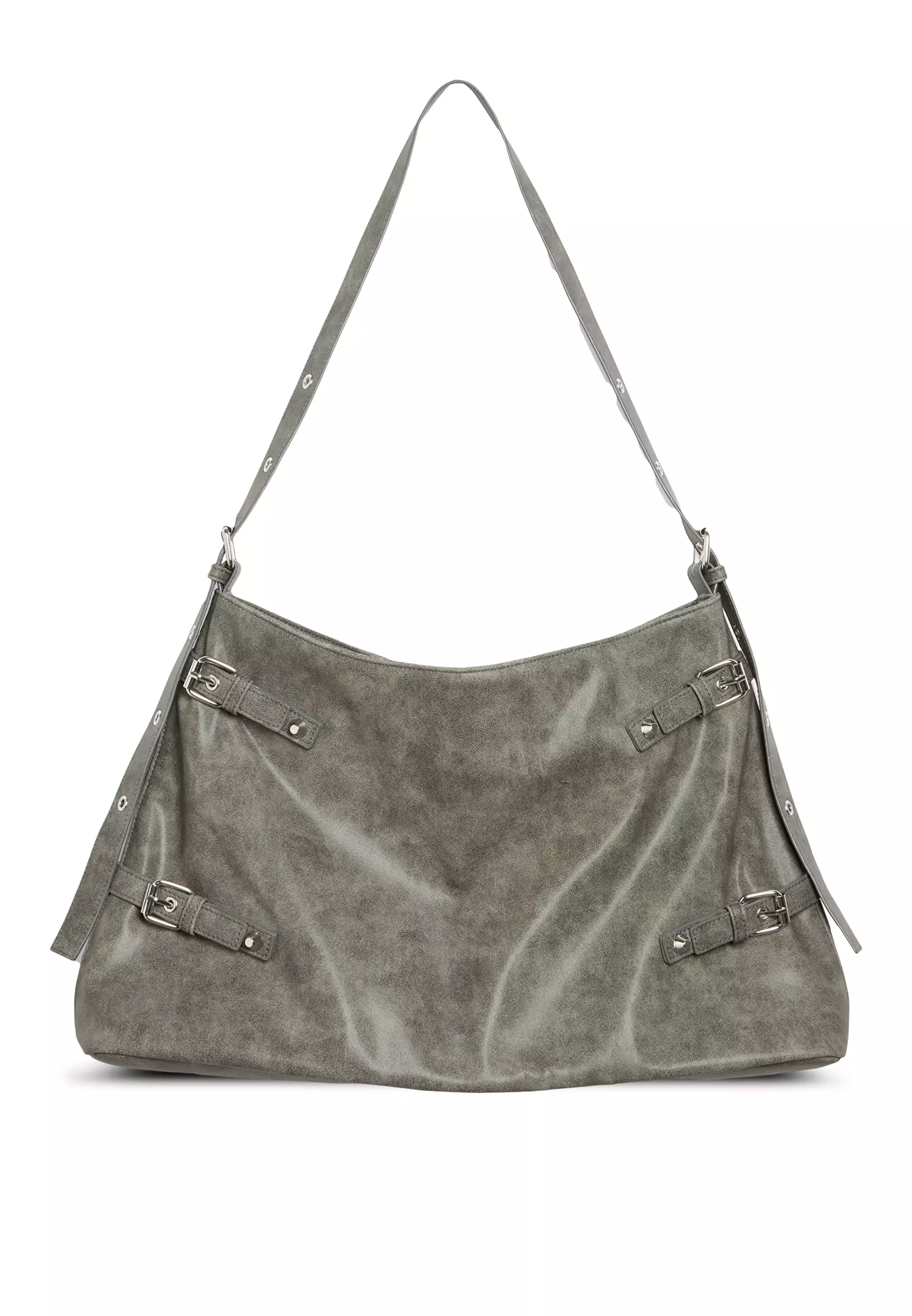 Grey suede hot sale slouch bag