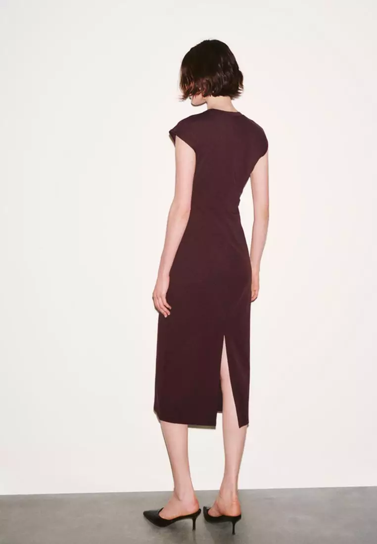 Capped Sleeve Skinny Fit Midi Dresses
