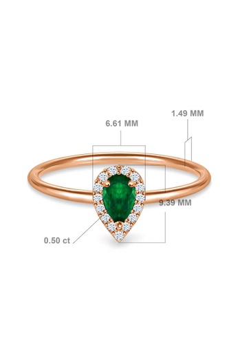 Aquae Jewels white Ring Empress 18K Gold And Diamonds - White Gold,Emerald 4ABA4ACA5BEE40GS_1