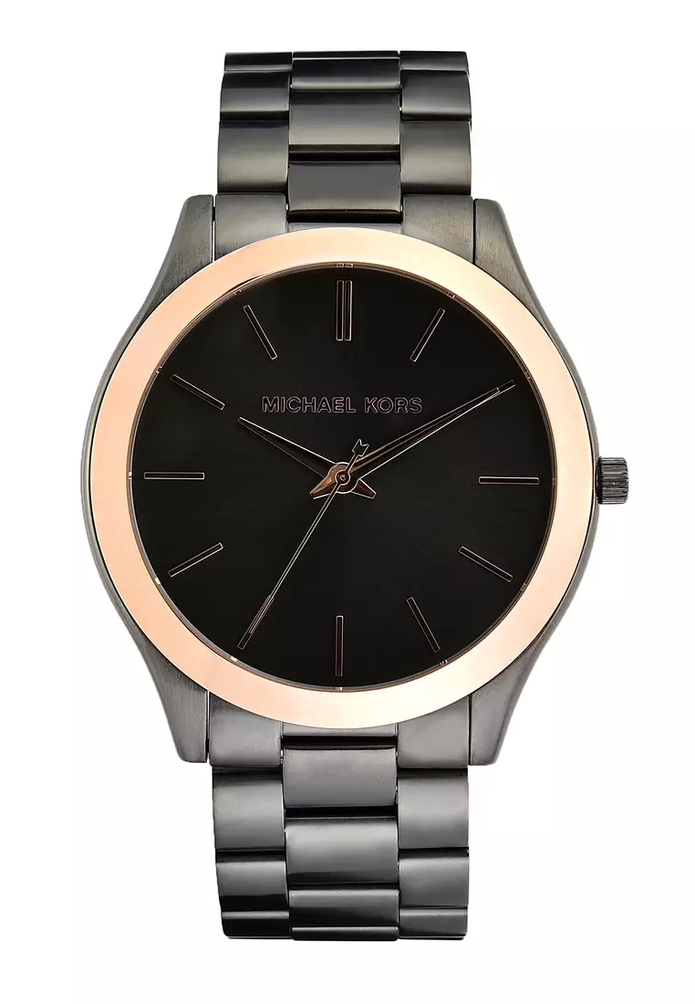 Michael kors slim runway stainless steel watch on sale
