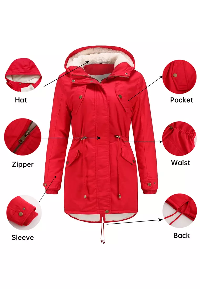 Fleece-lined Hooded Cotton Coat AD-D337