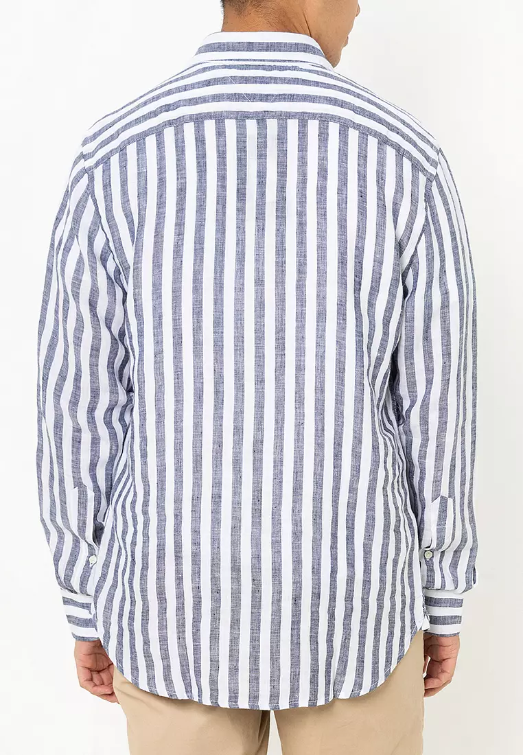 亞麻間條恤衫 - Tommy Mainline