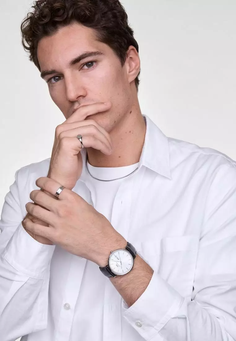 Classic Day Display Sheffield Silver - Men Watch stainless steel leather watch DW Official Authentic Original jam tanggan lelaki DW jam tangan