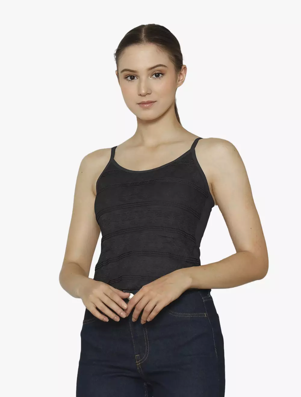 CYNTHIA CHARMY BRA TOP CAMISOLE - Black