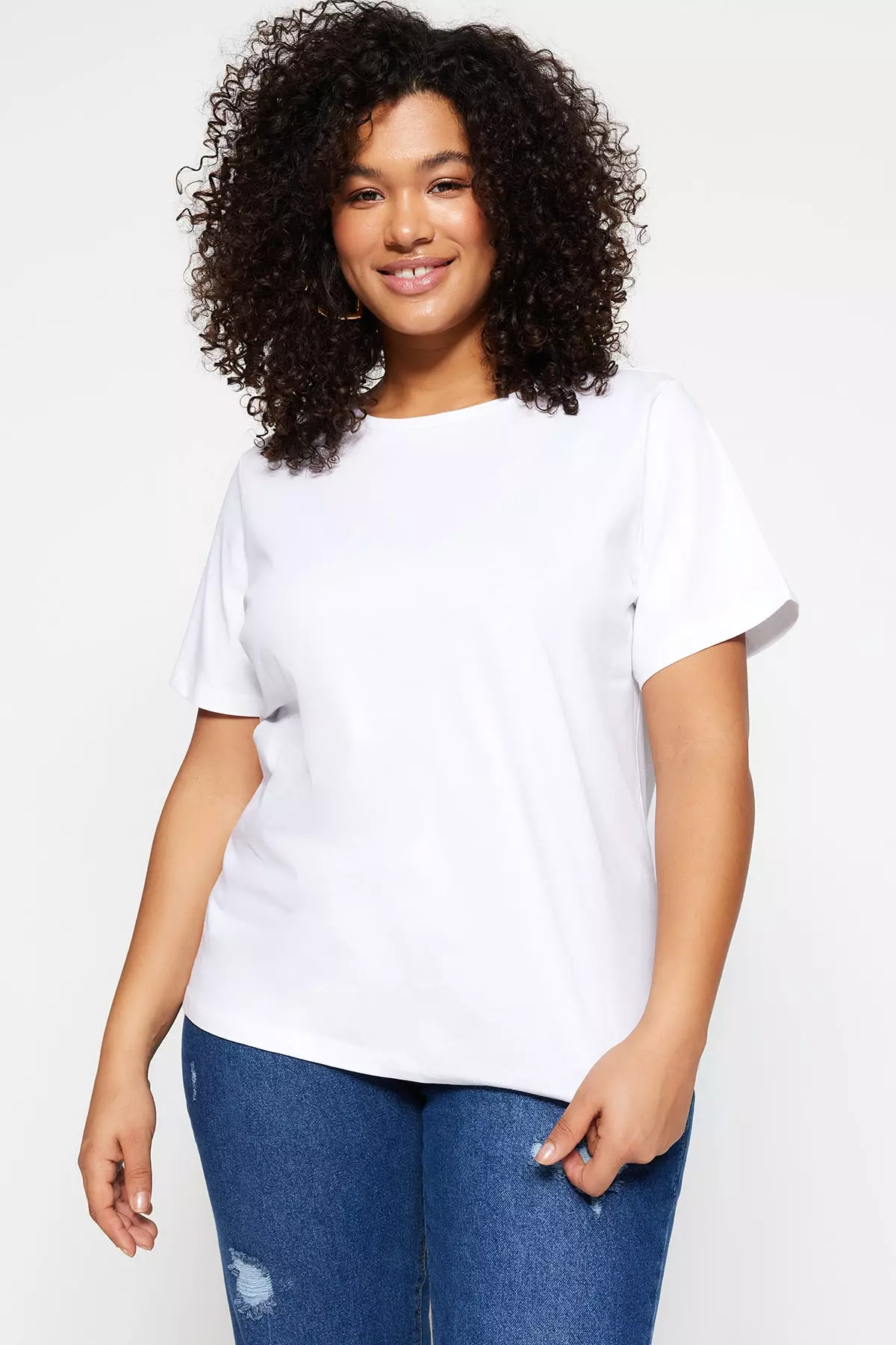 women's plus size white t shirts
