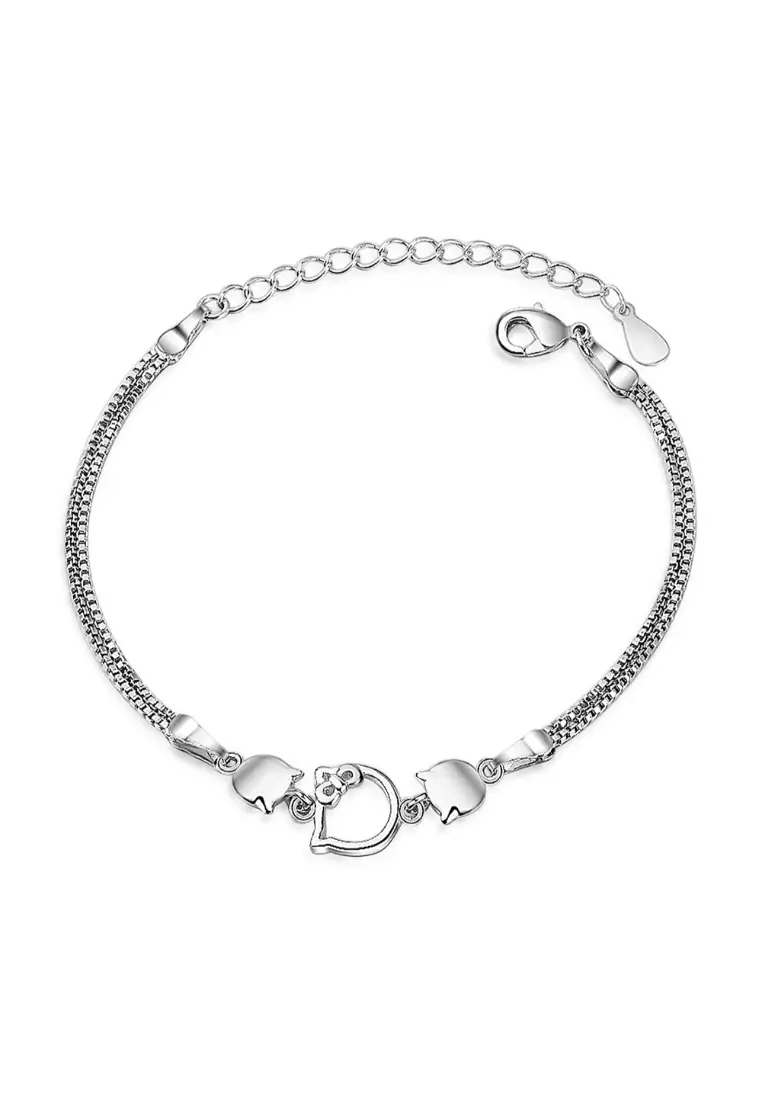 Merry Kitty Silver Bracelet