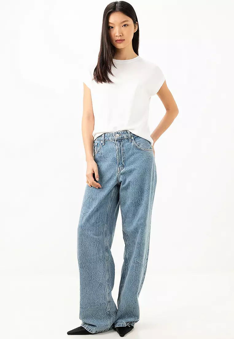 Mid-Rise Straight Jeans