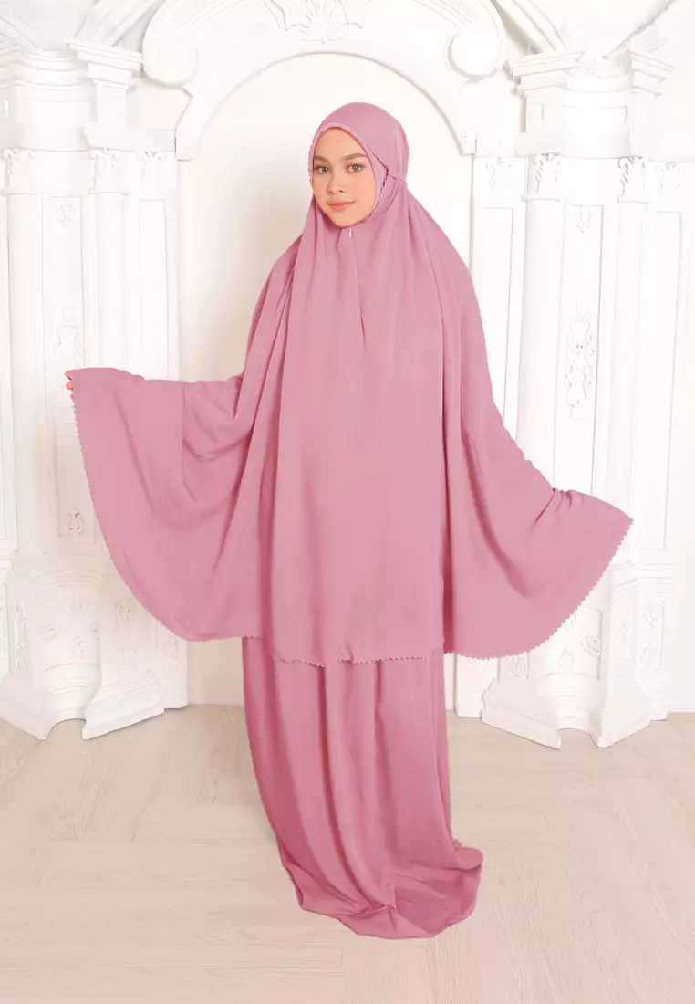 Zelena - Anavia Prayer Set | Mukena Dewasa 2 in 1 - Pink Lemonade