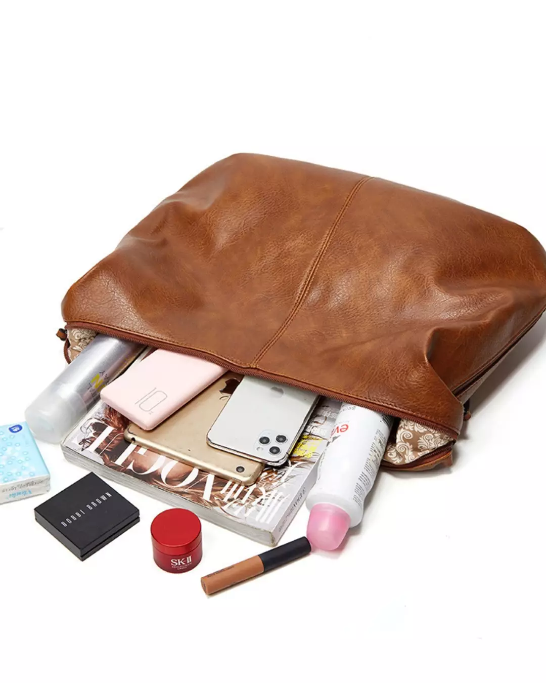 C2 Fleony Brown 3-in-1 Hobo Shoulder Bag - Tas Hobo 3-in-1 Wanita