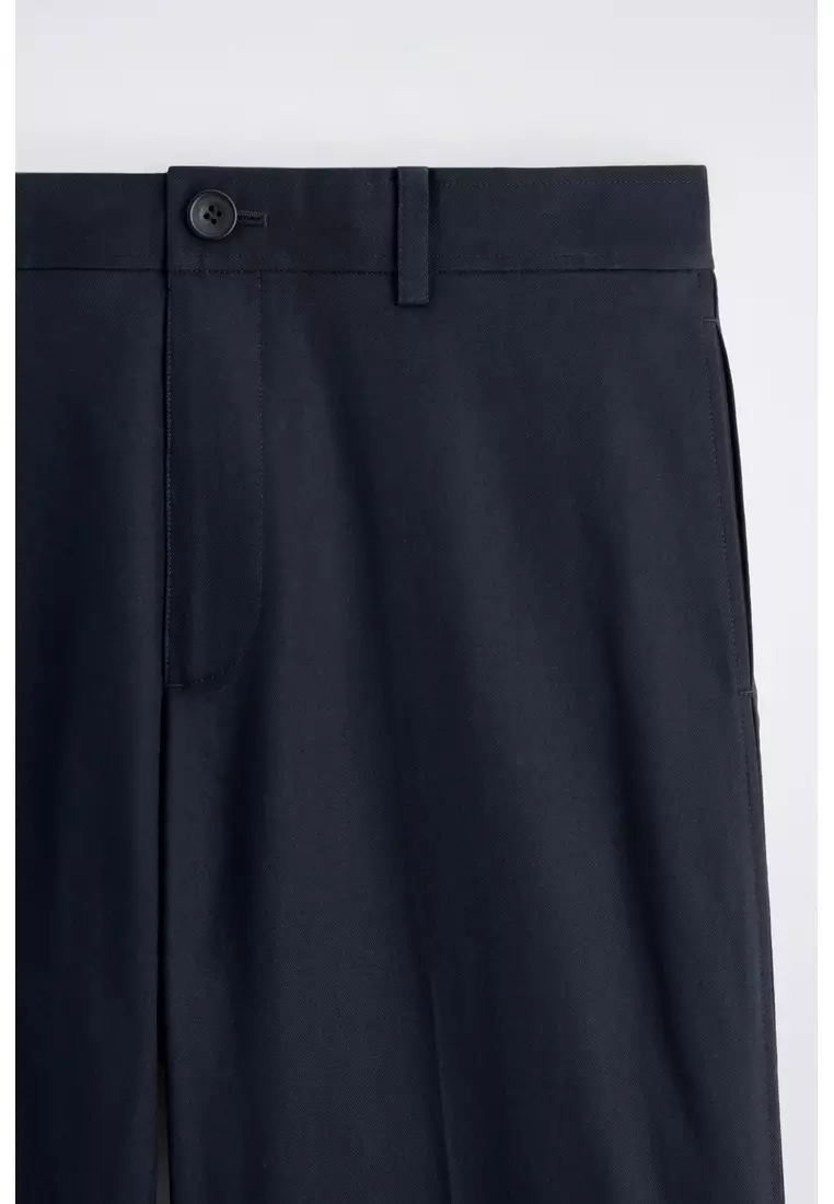 COTTON RELAXED-FIT STRAIGHT-LEG TROUSERS
