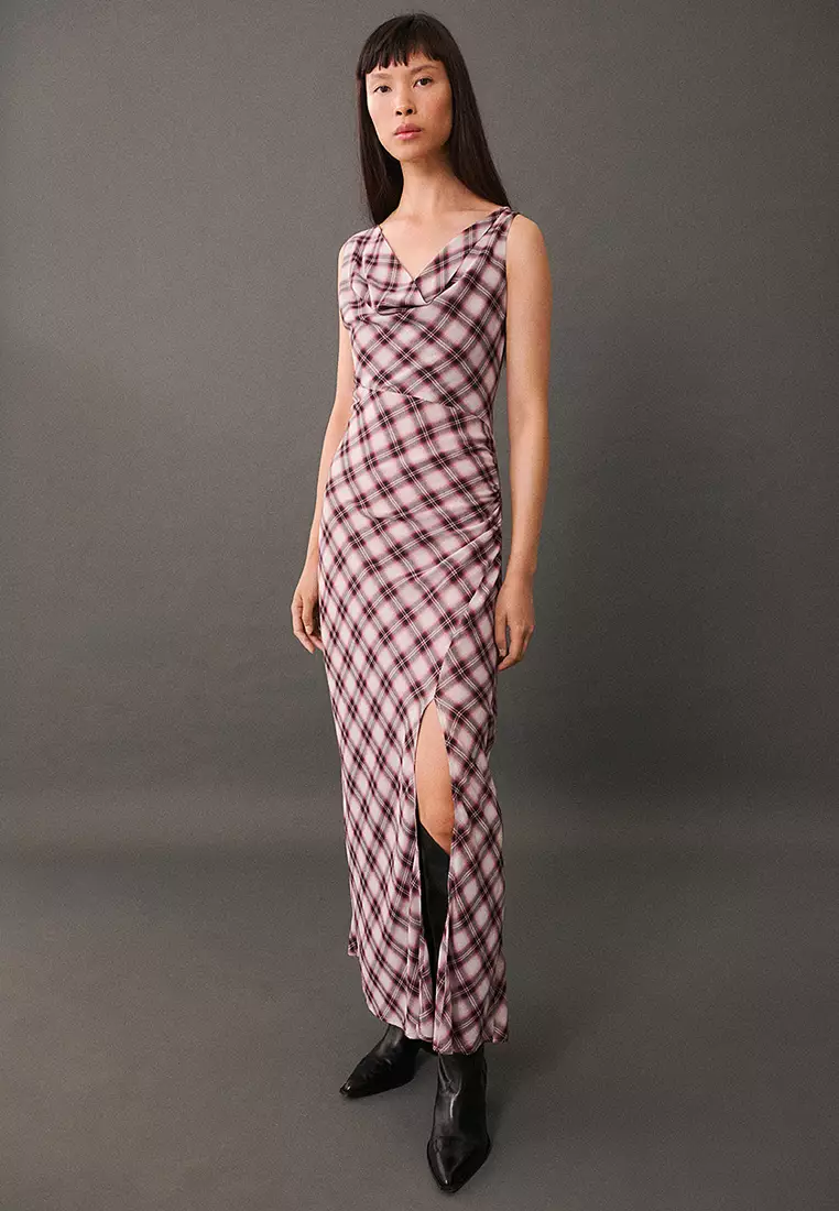 Buy Mango Check-Print Midi-Dress 2025 Online ZALORA Philippines