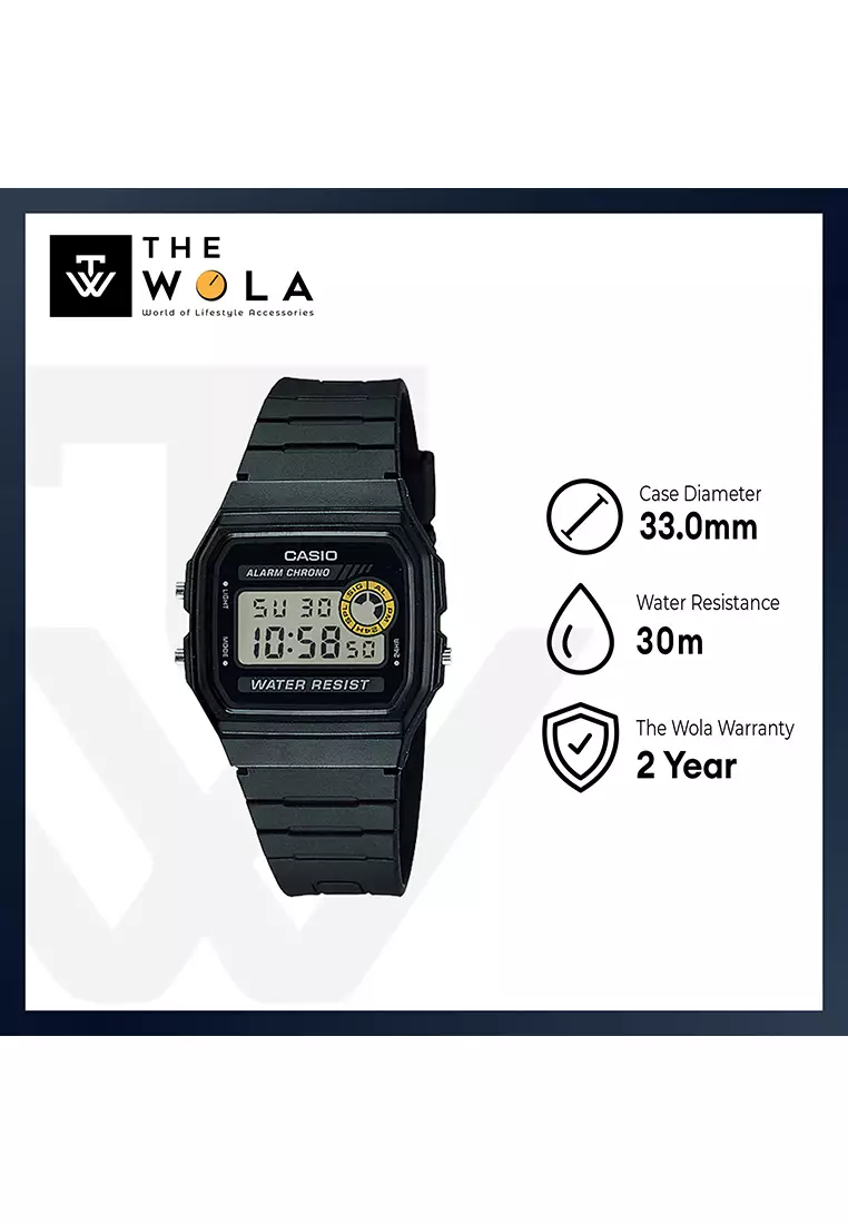 Men's Vintage F-94WA-8DG Black Resin Band Digital Watch