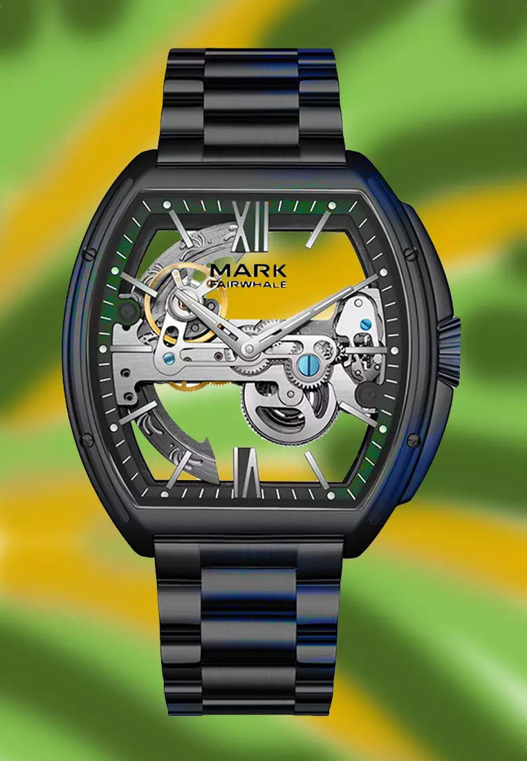 Buy Mark Fairwhale Unisex Automatic IP Black Alloy Skeleton (see