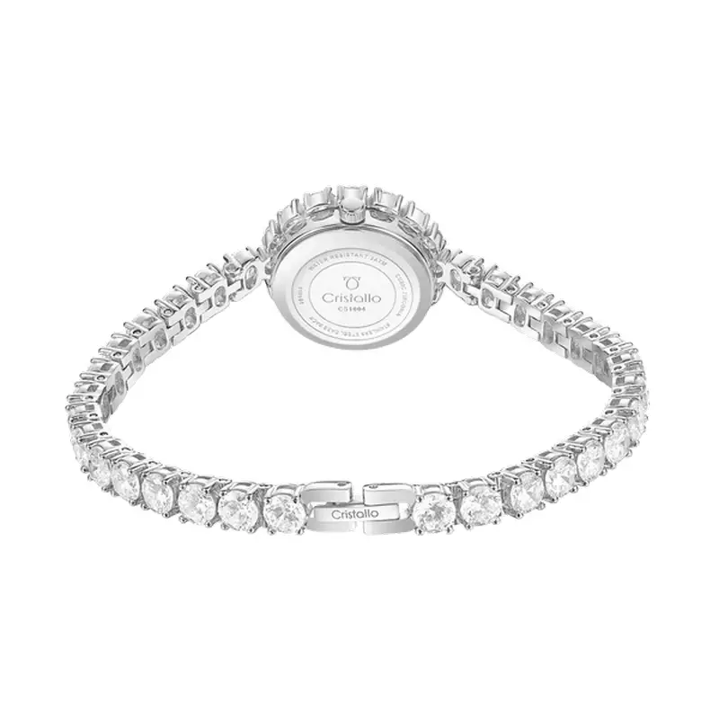 Jam Tangan Wanita Cristallo CS1004-2397S Elegance 25mm White Dial Original