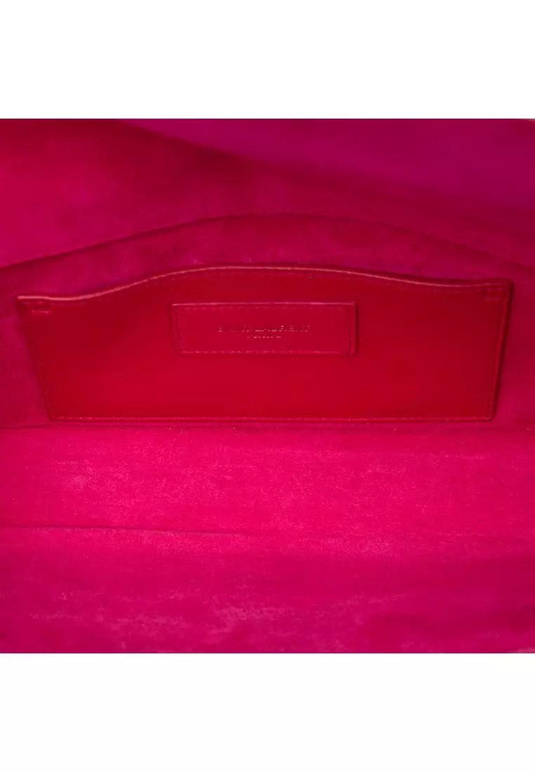 Pre-Loved Saint Laurent Grain De Poudre Monogram Cassandre Clutch