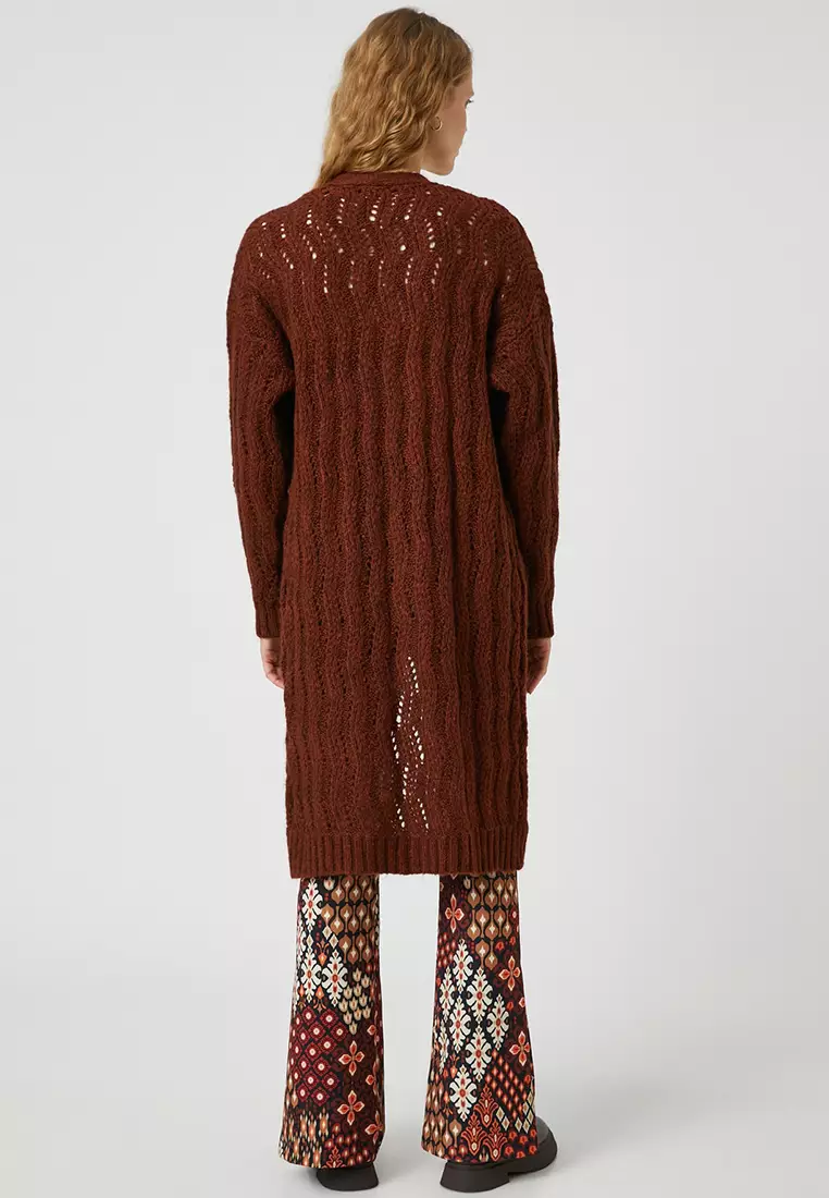 Long Knitted Cardigan Pocket